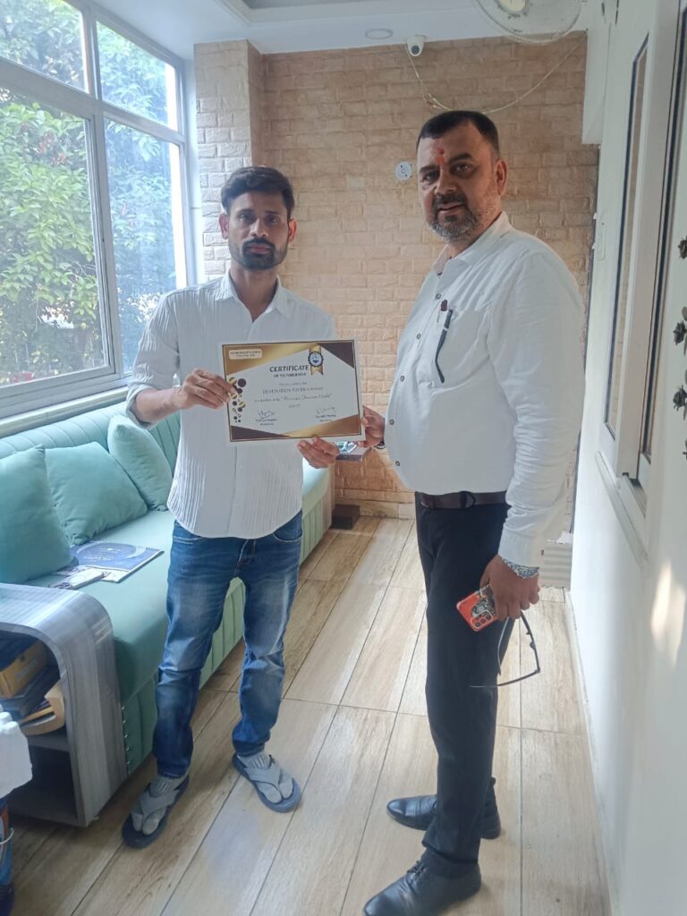 Certificate Distribution of Members of Varanasi Tourism Guild at the door